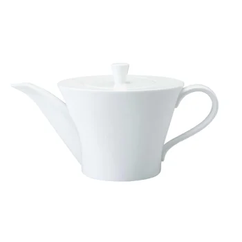 Narumi Flat Rim Collection White Tea Pot With Cover 950cc - Set of 6