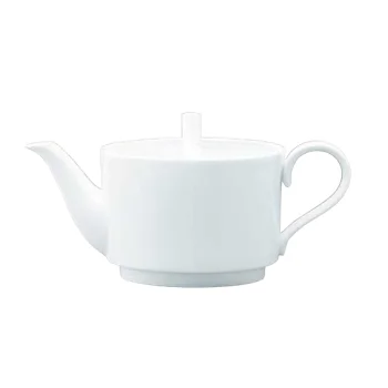Narumi Flat Rim Collection White Tea Pot With Cover 900cc - Set of 6