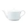 Narumi Flat Rim Collection White Tea Pot With Cover 900cc - Set of 6