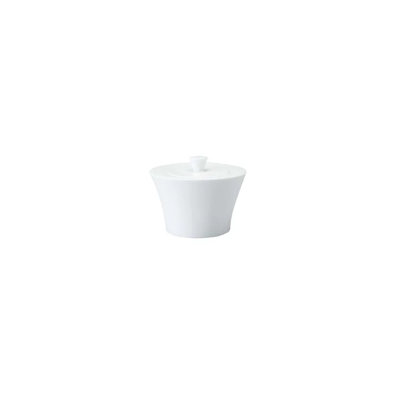 Narumi Flat Rim Collection White Sugar Bowl With Cover 250cc - Set of 12 Narumi Flat Rim Collection White Sugar Bowl With Cover 250cc - Set of 12