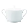 Narumi Flat Rim Collection White Sugar Bowl With Cover 250cc - Set of 12