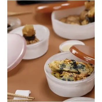 My Glass Studio Bento Box, Cream - Set of 2 - Dia: 11 cm, H: 5 cm