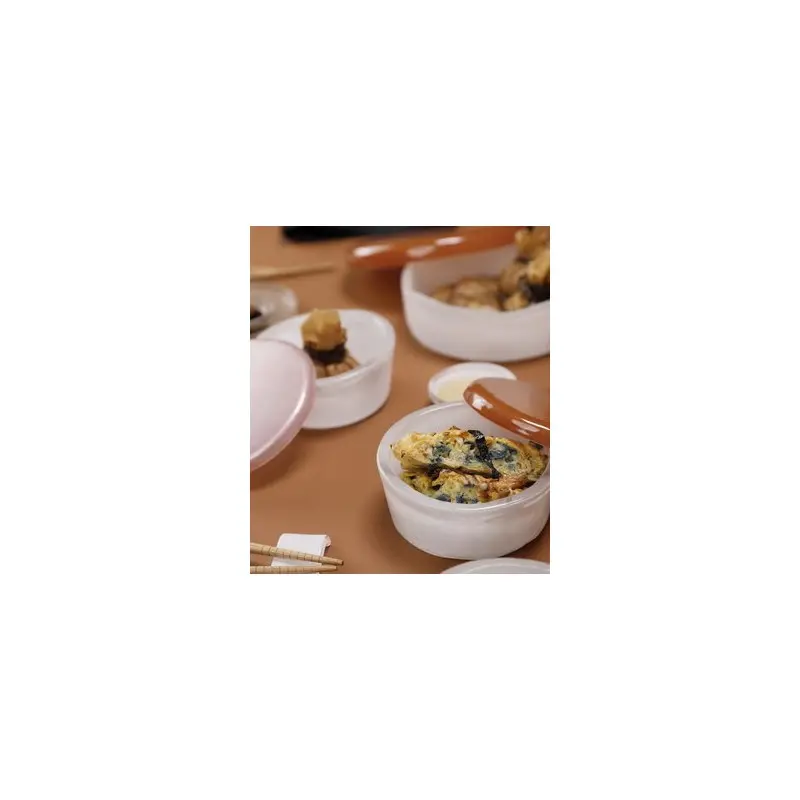 My Glass Studio Bento Box, Cream - Set of 2 - Dia: 11 cm, H: 5 cm