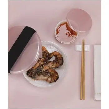 My Glass Studio Bento Box, Grey - Set of 2 - Dia: 11 cm, H: 5 cm