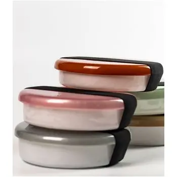 My Glass Studio Bento Box, Green - Set of 3 - Dia: 19 cm, H: 5 cm