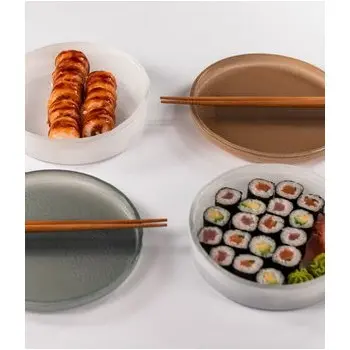 My Glass Studio Bento Box, Cream - Set of 3 - Dia: 19 cm, H: 5 cm