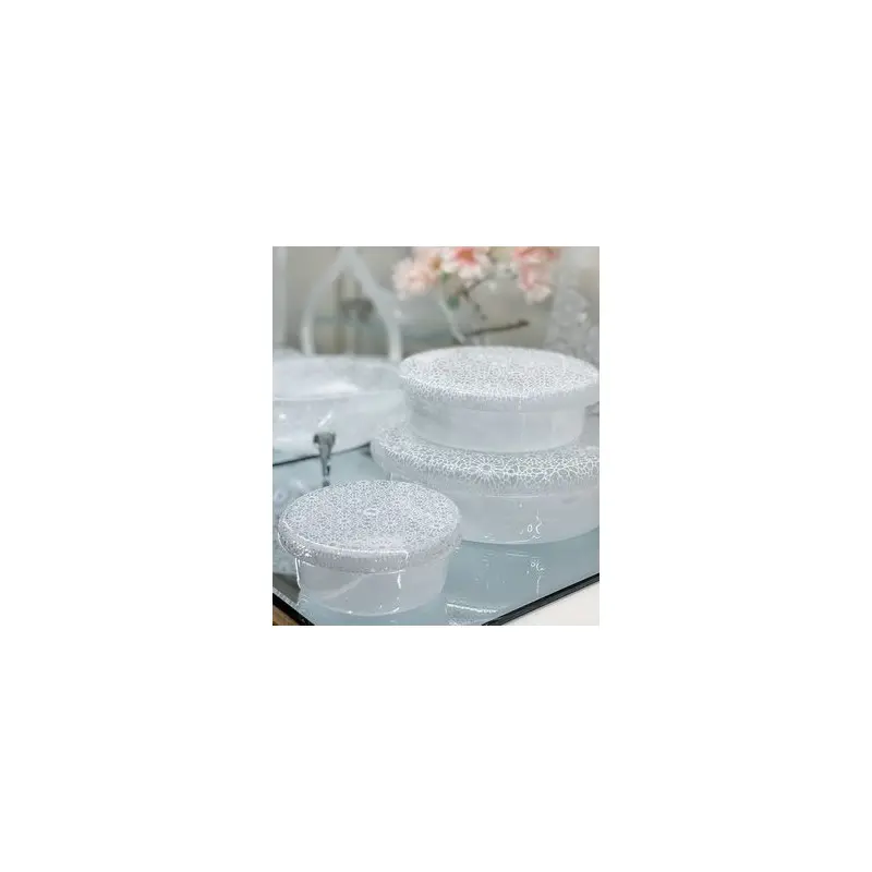 My Glass Studio Bento Box, Grey - Set of 4 - Dia: 15 cm, H: 4 cm
