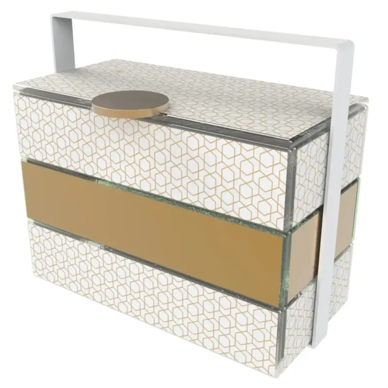 My Glass Studio Bento Box, White - Set of 2 - 22.8 x 13.0 x 20 cm