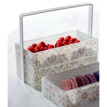 My Glass Studio Bento Box, White - Set of 2 - 22.8 x 13.0 x 20 cm