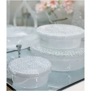 My Glass Studio Bento Box, White - Set of 3 - Dia: 19 cm, H: 5 cm