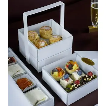 My Glass Studio Bento Box, White - Set of 2 - 14.4 x 16.2 x 20 cm