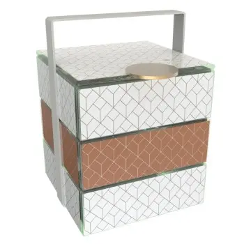 My Glass Studio Bento Box, White - Set of 2 - 14.4 x 16.2 x 20 cm