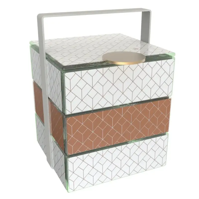 My Glass Studio Bento Box, White - Set of 2 - 14.4 x 16.2 x 20 cm