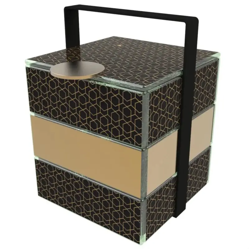 My Glass Studio Bento Box, Brown - Set of 2 - 14.4 x 16.2 x 20 cm