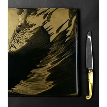 My Glass Studio Footed Board, Brown - Set of 6 - 30.0 x 30.0 x 2 cm