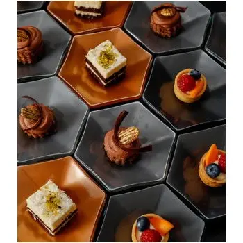 My Glass Studio Tasting Plate, Gold - Set of 24 - Dia: 12 cm, H: 2 cm