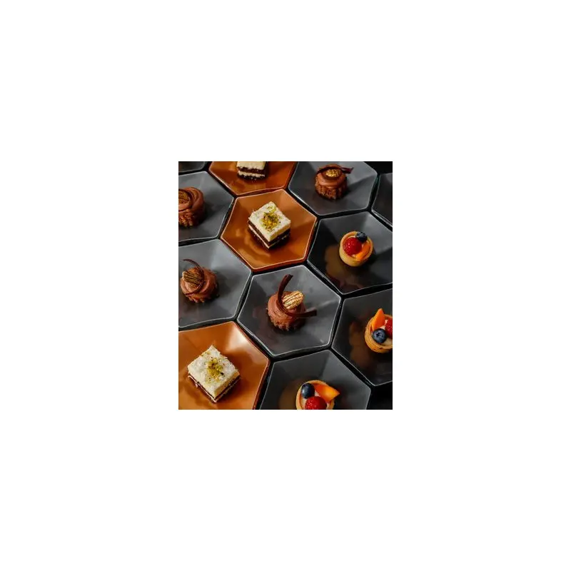 My Glass Studio Tasting Plate, Gold - Set of 24 - Dia: 12 cm, H: 2 cm