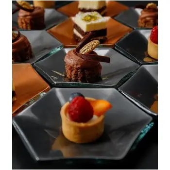 My Glass Studio Tasting Plate, Natural - Set of 24 - Dia: 12 cm, H: 2 cm