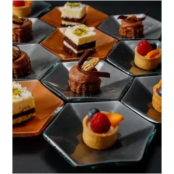 My Glass Studio Tasting Plate, Natural - Set of 24 - Dia: 12 cm, H: 2 cm