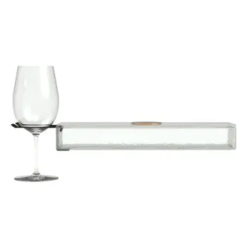 My Glass Studio Wine Holder Plate, Clear - Set of 8 - 36.0 x 9.0 x 4 cm