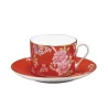 Narumi Flat Rim Collection Queen's Garden Red 16cm Saucer - Set of 36