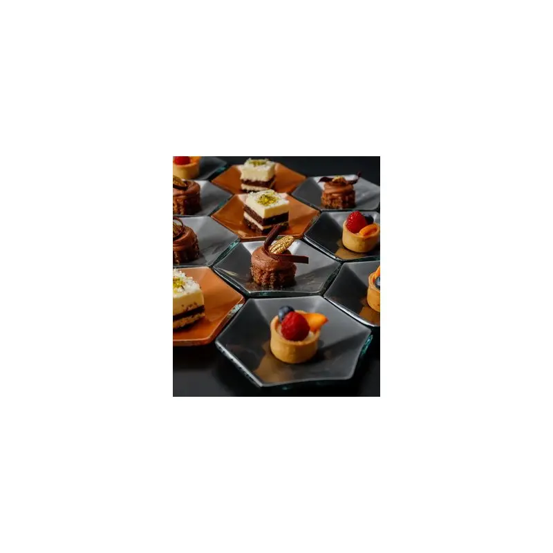 My Glass Studio Tasting Plate, Teal Blue - Set of 24 - Dia: 12 cm, H: 2 cm