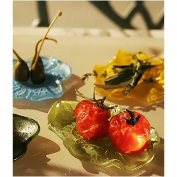 My Glass Studio Tasting Plate / Bowl, Grey - Set of 20 - 6.5 x 5.5 x 1 cm