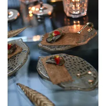 My Glass Studio Tasting Plate, Grey - Set of 12 - 15.5 x 9.0 x 3 cm