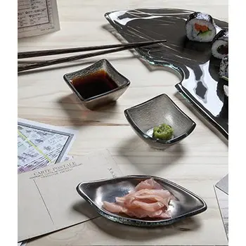 My Glass Studio Tasting Plate / Bowl, Grey - Set of 6 - 11.5 x 5.5 x 2 cm