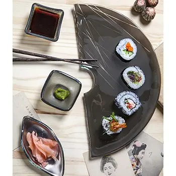 My Glass Studio Tasting Plate / Bowl, Grey - Set of 6 - 11.5 x 5.5 x 2 cm
