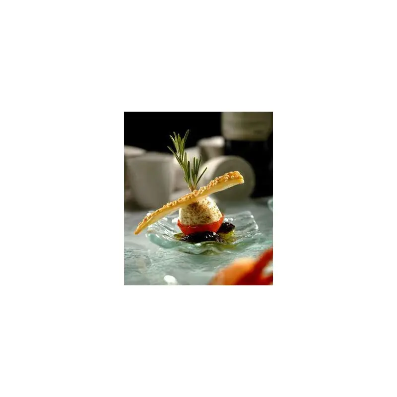 My Glass Studio Tasting Plate, Grey - Set of 6 - 8.5 x 8.5 x 2 cm
