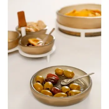 My Glass Studio Olive Bowl, Grey - Set of 10 - 11.7 x 2.5 x 0cm