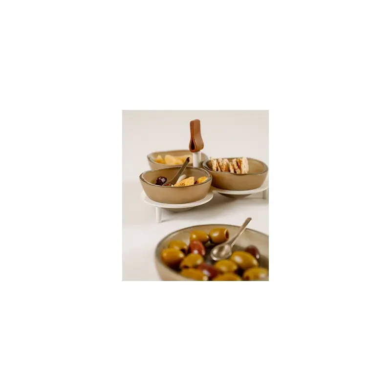 My Glass Studio Olive Bowl, Grey - Set of 10 - 11.7 x 2.5 x 0cm