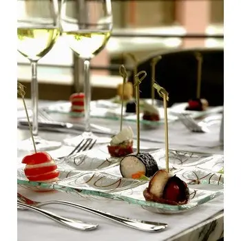 My Glass Studio Wine Holder Plate, Black - Set of 10 - 22.5 x 22.5 x 1.8 cm