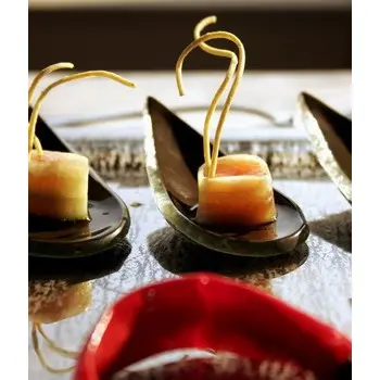 My Glass Studio Appetizer Spoon, Grey - Set of 16 - 9.7 x 4.4 x 2 cm