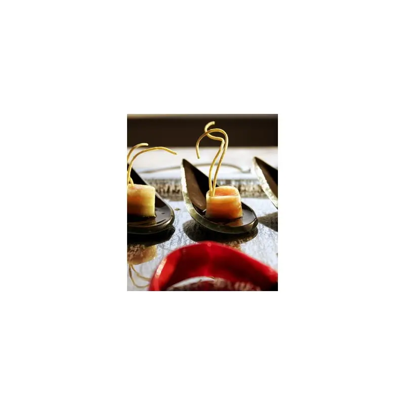 My Glass Studio Appetizer Spoon, Grey - Set of 16 - 9.7 x 4.4 x 2 cm