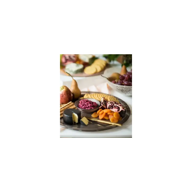 My Glass Studio Appetizer Server, Grey - Set of 6 - Dia: 39 cm, H: 4 cm My Glass Studio Appetizer Server, Grey - Set of 6 - Dia: 39 cm, H: 4 cm