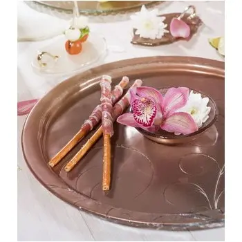 My Glass Studio Appetizer Server, Cream - Set of 6 - Dia: 39 cm, H: 4 cm