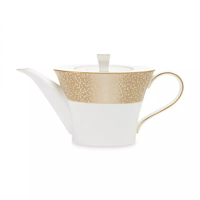 Narumi Flat Rim Collection Gold Dust Tea Pot With Cover 950cc - Set of 6 Narumi Flat Rim Collection Gold Dust Tea Pot With Cover 950cc - Set of 6