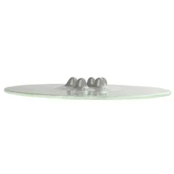 My Glass Studio Canape Tray, Grey - Set of 6 - Dia: 42 cm, H: 4 cm