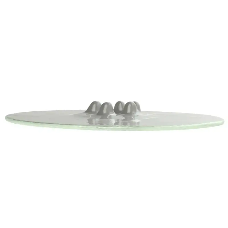 My Glass Studio Canape Tray, Grey - Set of 6 - Dia: 42 cm, H: 4 cm