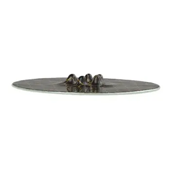 My Glass Studio Canape Tray, Black - Set of 6 - Dia: 42 cm, H: 4 cm