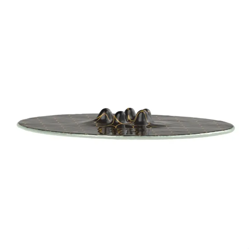 My Glass Studio Canape Tray, Black - Set of 6 - Dia: 42 cm, H: 4 cm