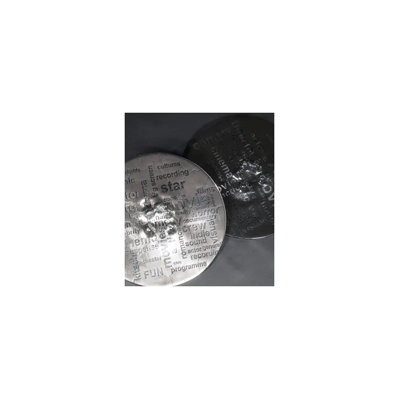 My Glass Studio Canape Tray, Black - Set of 6 - Dia: 42 cm, H: 4 cm