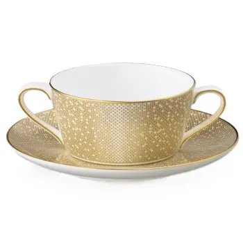 Narumi Flat Rim Collection Gold Dust 16cm Saucer - Set of 36