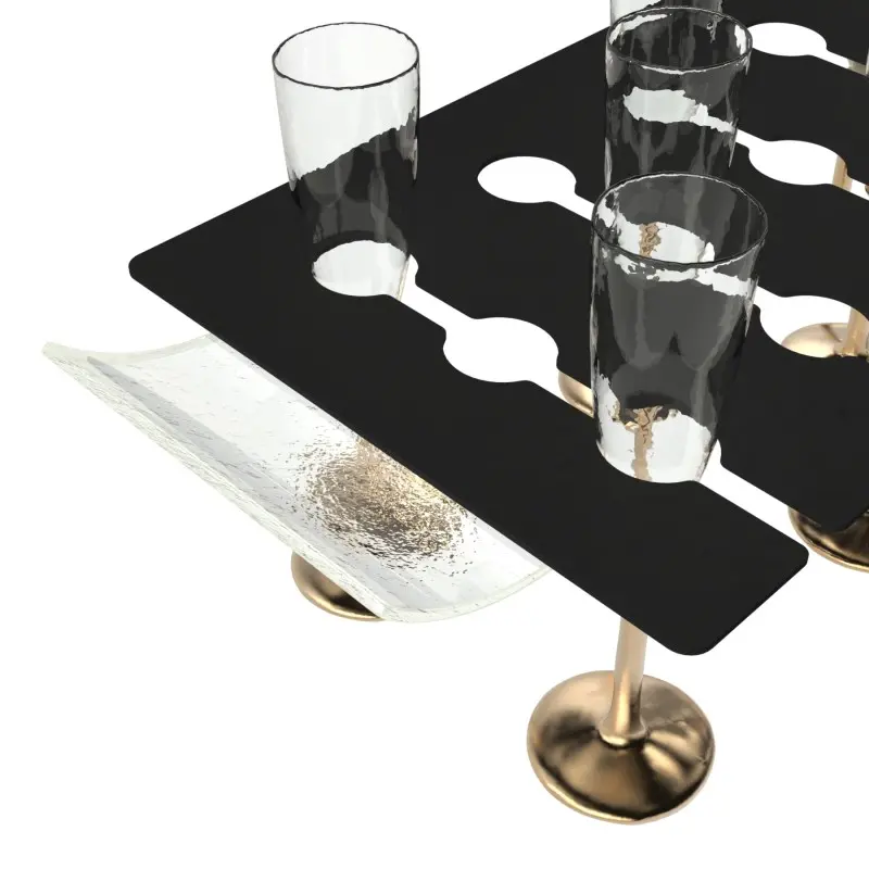 My Glass Studio Canape Tray, Black - Set of 4 - 69.0 x 30.0 x 4 cm My Glass Studio Canape Tray, Black - Set of 4 - 69.0 x 30.0 x 4 cm
