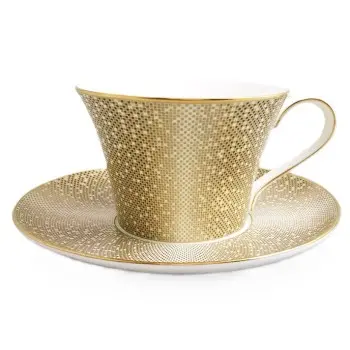 Narumi Flat Rim Collection Gold Dust Tea/Coffee Cup - Set of 24