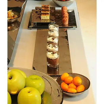 My Glass Studio Long Serving Board, White - Set of 3 - 50.0 x 18.0 x 2 cm