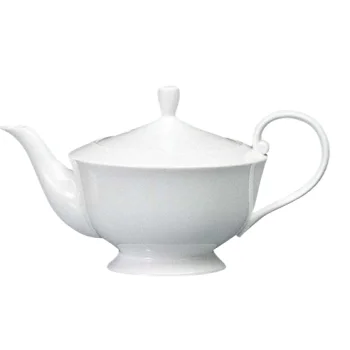 Narumi New Rim Collection White Tea Pot With Cover 940cc - Set of 8