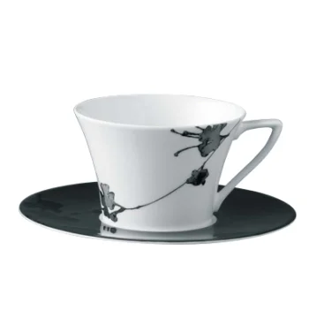 Narumi Flat Rim Collection Montmartre Noir Tea/Coffee Cup - Set of 24
